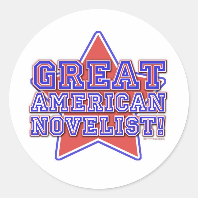 Sticker Rond Grand romancier américain Ecrivain Star Design (Devant)