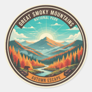 Sticker Rond Grand souvenir Smoky Mountains