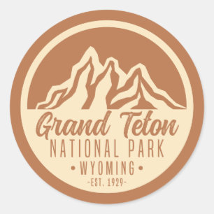 Sticker Rond Grand Teton National Park Wyoming USA
