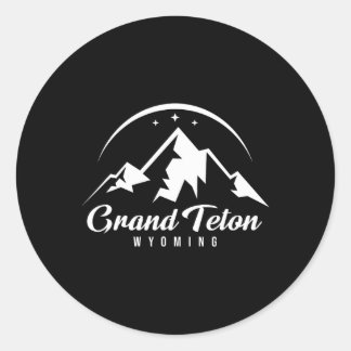 Sticker Rond Grand Teton Wyoming Station de ski Ski Snowboard