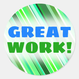 Sticker Rond "GRAND TRAVAIL !" + Diverses nuances des rayures