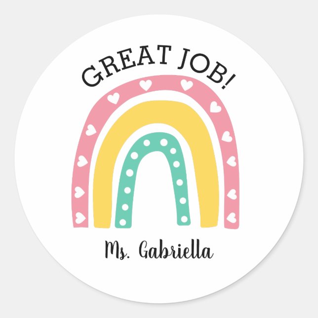 Sticker Rond Grand travail Rainbow (Devant)