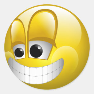 STICKER ROND GRAND VISAGE DE GRIMACE