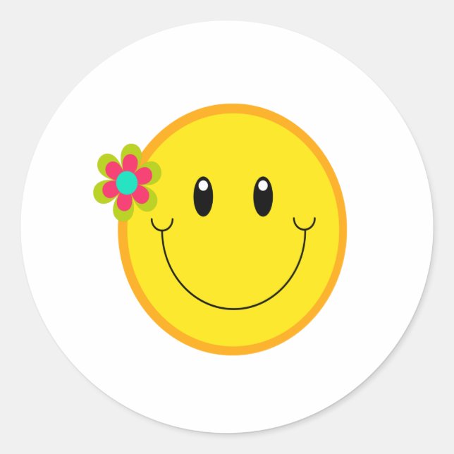 Sticker Rond Grand visage jaune (Devant)