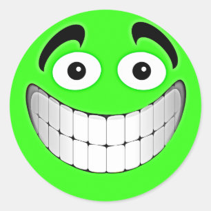 Sticker Rond Grand visage vert