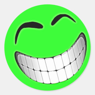 Sticker Rond Grand visage vert