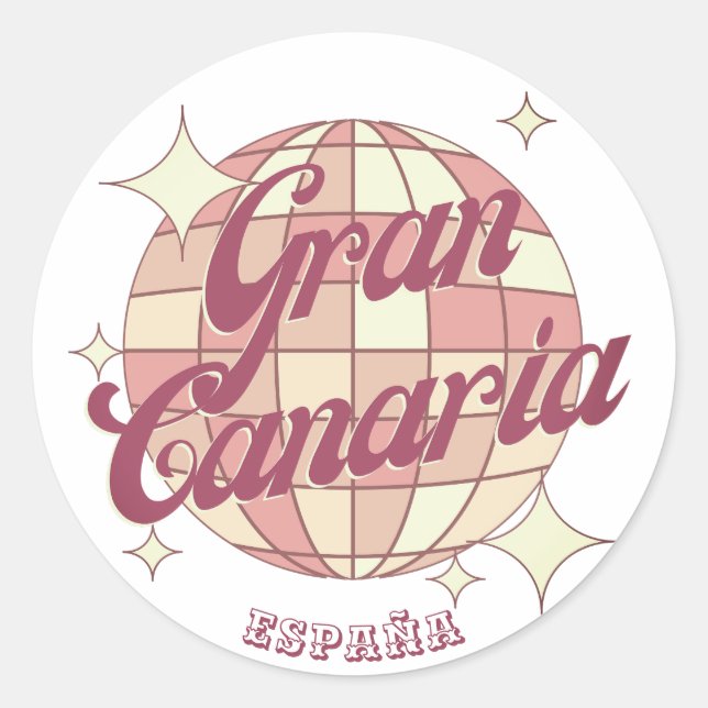 Sticker Rond Grande Canarie Espagne décoration touristique (Devant)