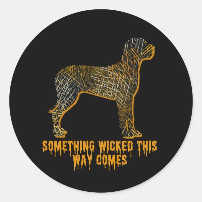 Sticker Rond Grande Dane Chien Silhouette Fun Orange Blond Hall (Devant)