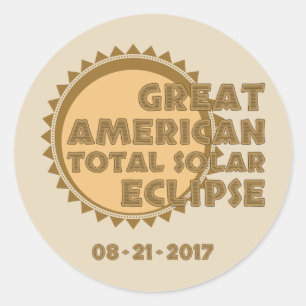 Sticker Rond Grande éclipse solaire totale américaine - 2017