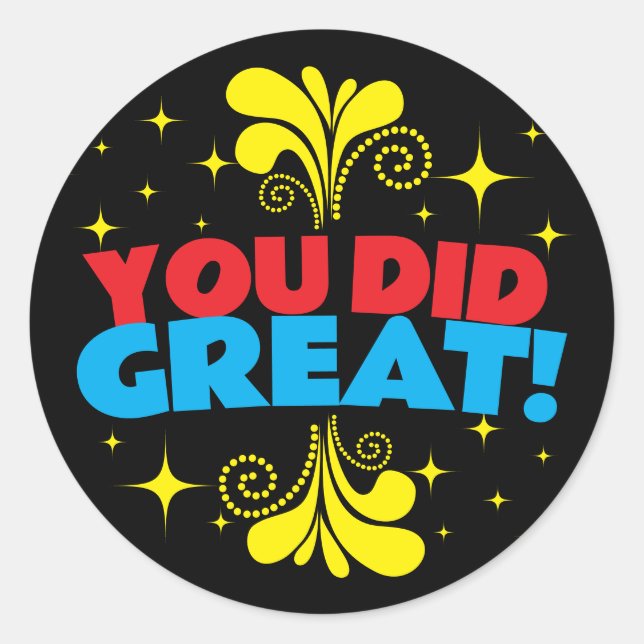 Sticker Rond Grande étoile au travail employé classe de reconna (Devant)