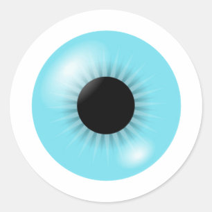 Sticker Rond Grande feuille d'autocollant bleu oculaire