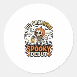 Sticker Rond Grande Frère d'Halloween Spooky Début