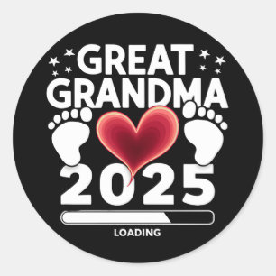 Sticker Rond Grande grand-mère Chargement 2025 Faire-part de gr