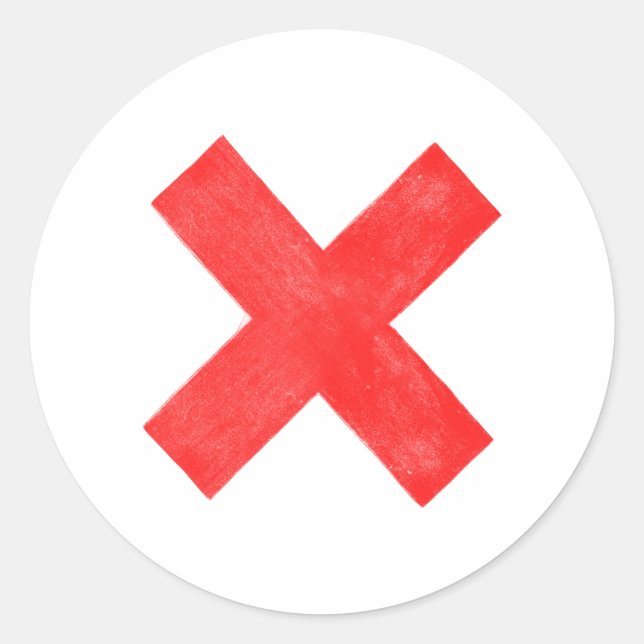 Sticker Rond grande lettre rouge x (Devant)