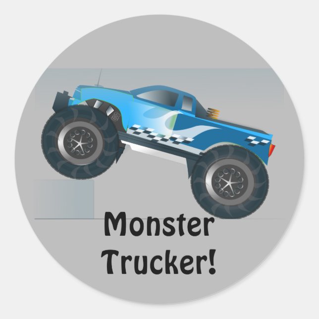 Sticker Rond Grande Monster Truck Speedway-amoureux de la conce (Devant)