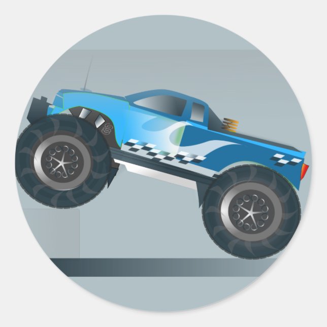 Sticker Rond Grande Monster Truck Speedway-amoureux de la conce (Devant)