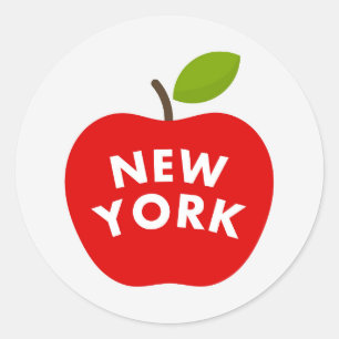 Sticker Rond Grande pomme, New York