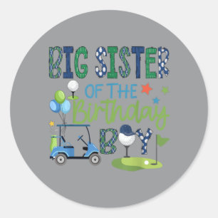 Sticker Rond Grande Sœur Du Garçon D'anniversaire Golf Troue D'