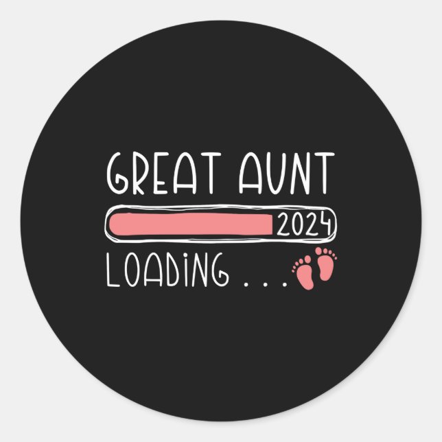 Sticker Rond Grande Tante Chargement 2024 Grossesse familiale (Devant)