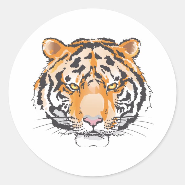 Sticker Rond Grande tête de tigre (Devant)