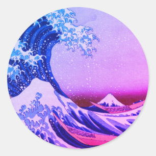 Sticker Rond Grande Vague au large de Kanagawa & Art japonais /