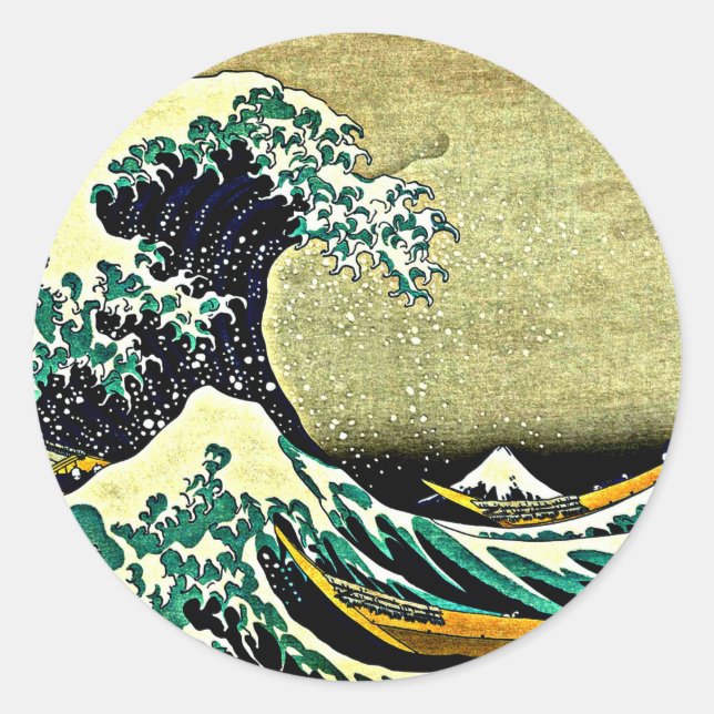 Sticker Rond Grande vague au large de Kanagawa - Katsushika Hok (Devant)
