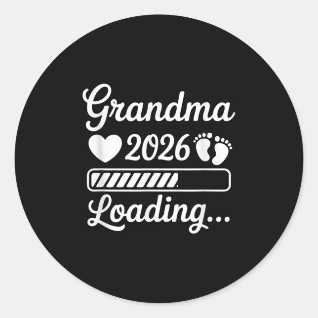 Sticker Rond Grandma 2026 Loading Pregnancy Announcement New Gr (Devant)