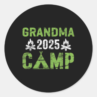Sticker Rond Grandma Camp 2025 Family Vacation Summer Camping C