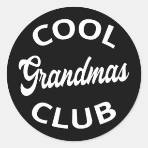 Sticker Rond Grandmas Club cool I
