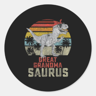 Sticker Rond Grandmasaurus T Rex Dinosaur Grand Grand Saurus