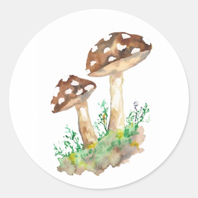Sticker Rond Grands champignons Brown (Devant)