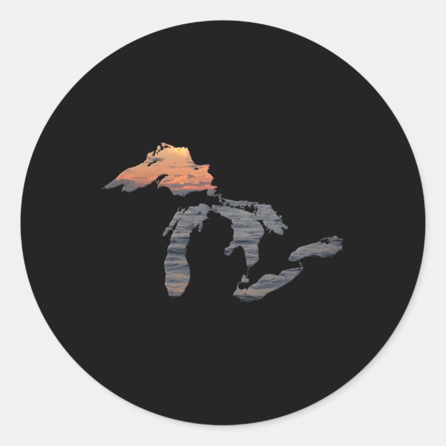 Sticker Rond Grands Lacs au-dessus du lac Supérieur (Devant)