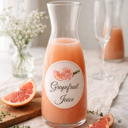 Sticker Rond Grapefruit Juice Mimosa Bar Bottle 