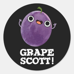 Sticker Rond Graphe Scott Funny Fruit Graphe Pun Dark BG