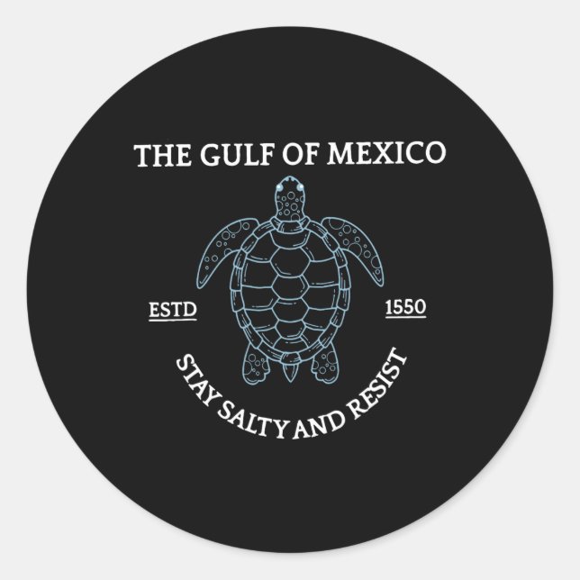 Sticker Rond Graphic Sea Turtle Golfe Du Mexique Est 1550 (Devant)