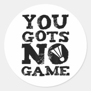 Sticker Rond Graphique cadeau d'attitude du joueur de badminton