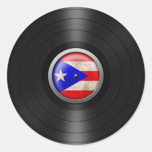 Sticker Rond Graphique d'album de disque vinyle de drapeau de