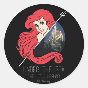 Sticker Rond Graphique d'Ariel Atlantis - Sous la mer