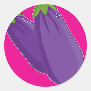 Sticker Rond Graphique d'aubergine