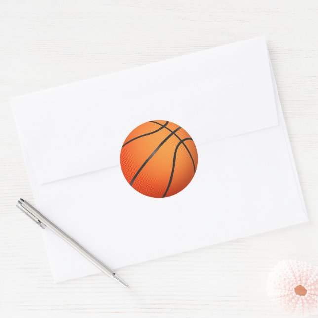 Sticker Rond Graphique de basket-ball (Enveloppe)
