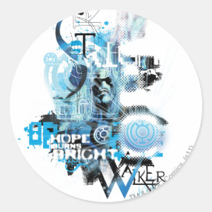 Sticker Rond Graphique de lanterne bleue 1