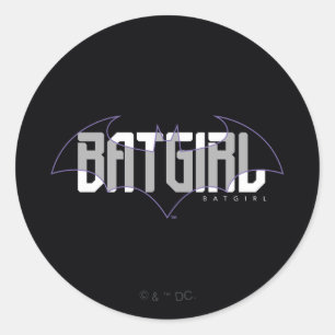 Sticker Rond Graphique de nom haute technologie Batgirl