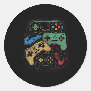 Sticker Rond Graphique de tous les éléments de jeu vidéo contrô