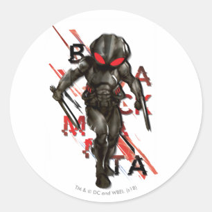 Sticker Rond Graphique de typographie dispersé par Manta noir