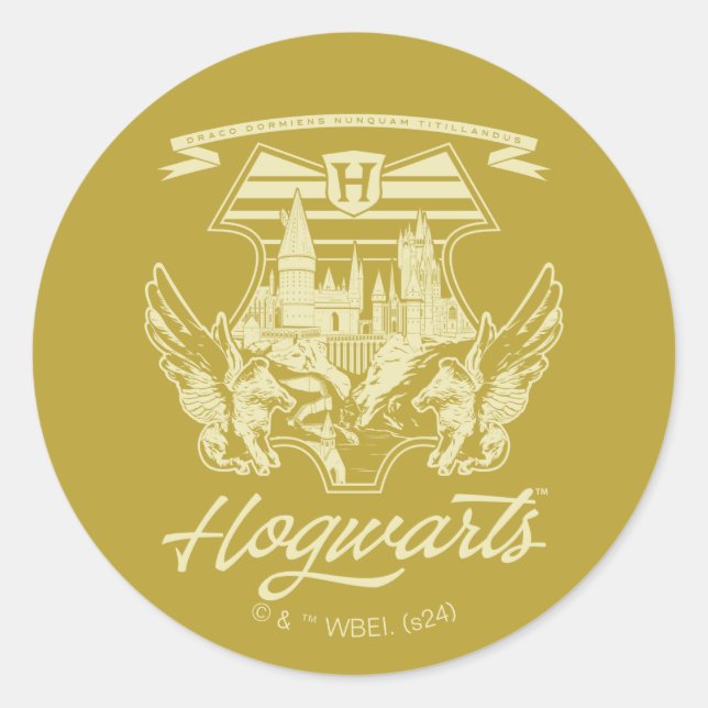 Sticker Rond Graphique du bouclier ailé HOGWARTS™ (Devant)