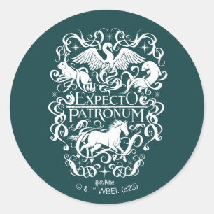 Sticker Rond Graphique Filigree de Patronum d'Expecto