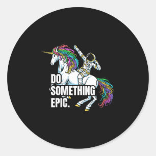 Sticker Rond Graphique motivationnel drôle pour femmes Spacecor