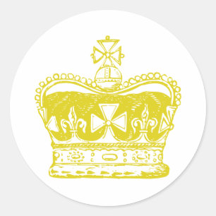 Sticker Rond Graphique royal de couronne