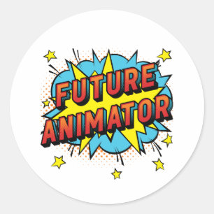 Sticker Rond Graphiques de mouvement d'animation Future