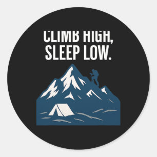Sticker Rond Graphisme d'art de montagne pour grimper haut et d